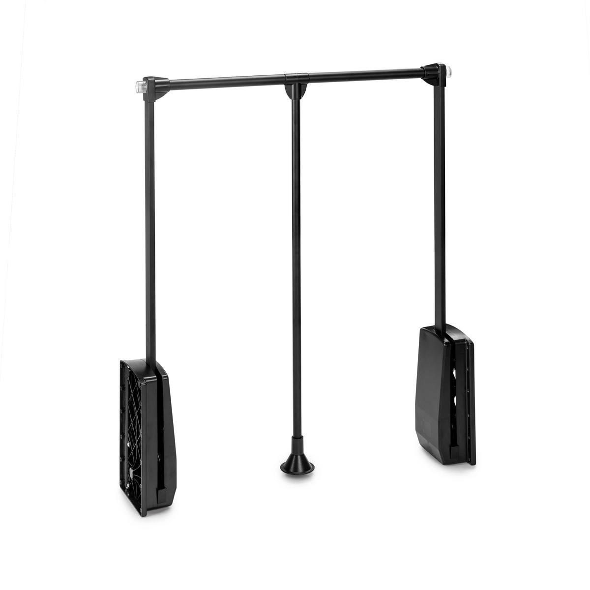 KLEIDERLIFT für Garderoben Hang, 600 - 830, Schwarz, Stahl und Kunststoff 10er-set - Schwarz, Metall (83/85/75cm) - EMUCA