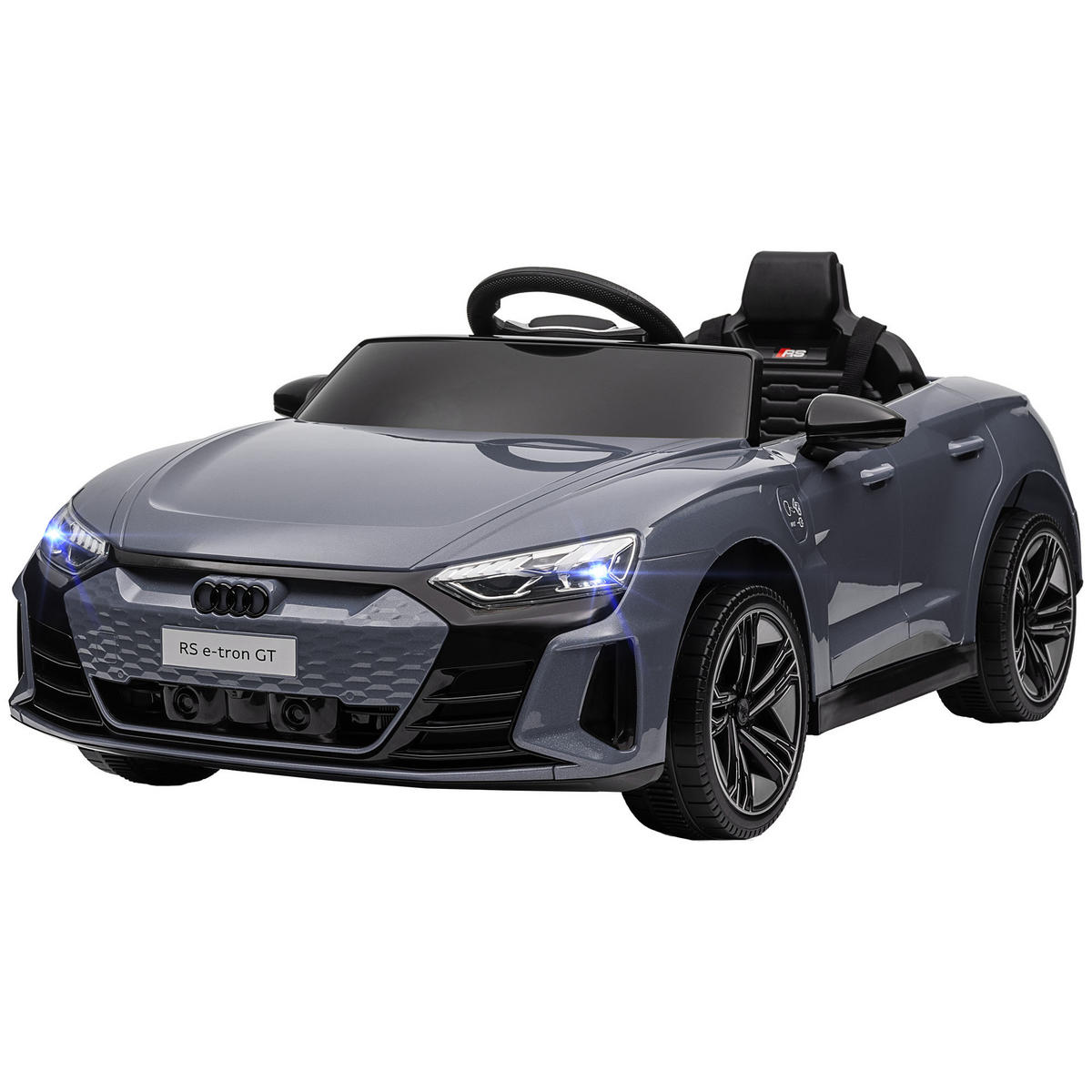 KINDER-ELEKTROAUTO DE-06078 mit Fernbedienung und Sicherheitsgurt Grau - Grau, Kunststoff/Metall (103/58/41cm) - ComfortXL