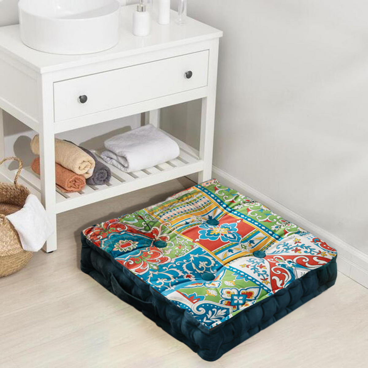 SITZKISSEN Bodenkissen Cord 40*40cm - Multicolor, Textil (40/40/10cm) - Vercart