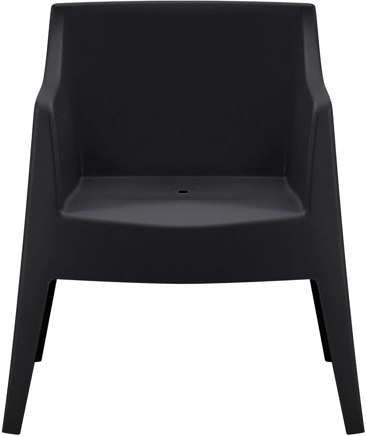 GARTENSTUHL Henri 4er Set 73x57x78cm Kunststoff Schwarz Stapelstuhl - Schwarz, Kunststoff (73/78/57cm) - DELUKE