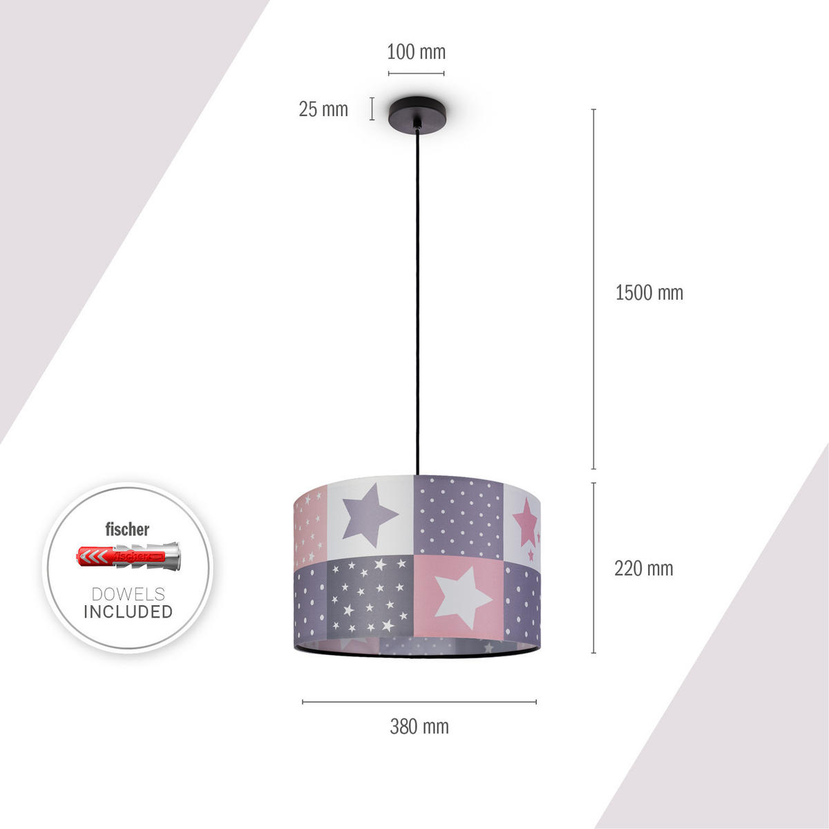 PENDELLEUCHTE Hugo Pd1 Cos 345 - Schwarz, Metall (38/38/21cm) - Paco Home