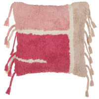 DEKOKISSEN Rosa 45/45 cm Bistorta - Pink/Weiß, Textil (45/45/14cm) - Beliani