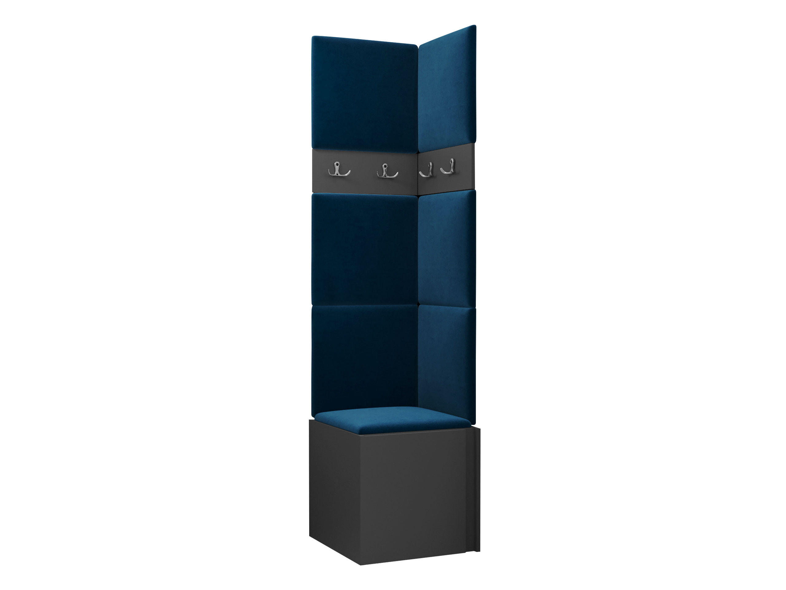 GARDEROBEN-SET Orion XXI - Blau/Graphitfarben, Holzwerkstoff/Kunststoff (42/186/46cm) - MIRJAN24