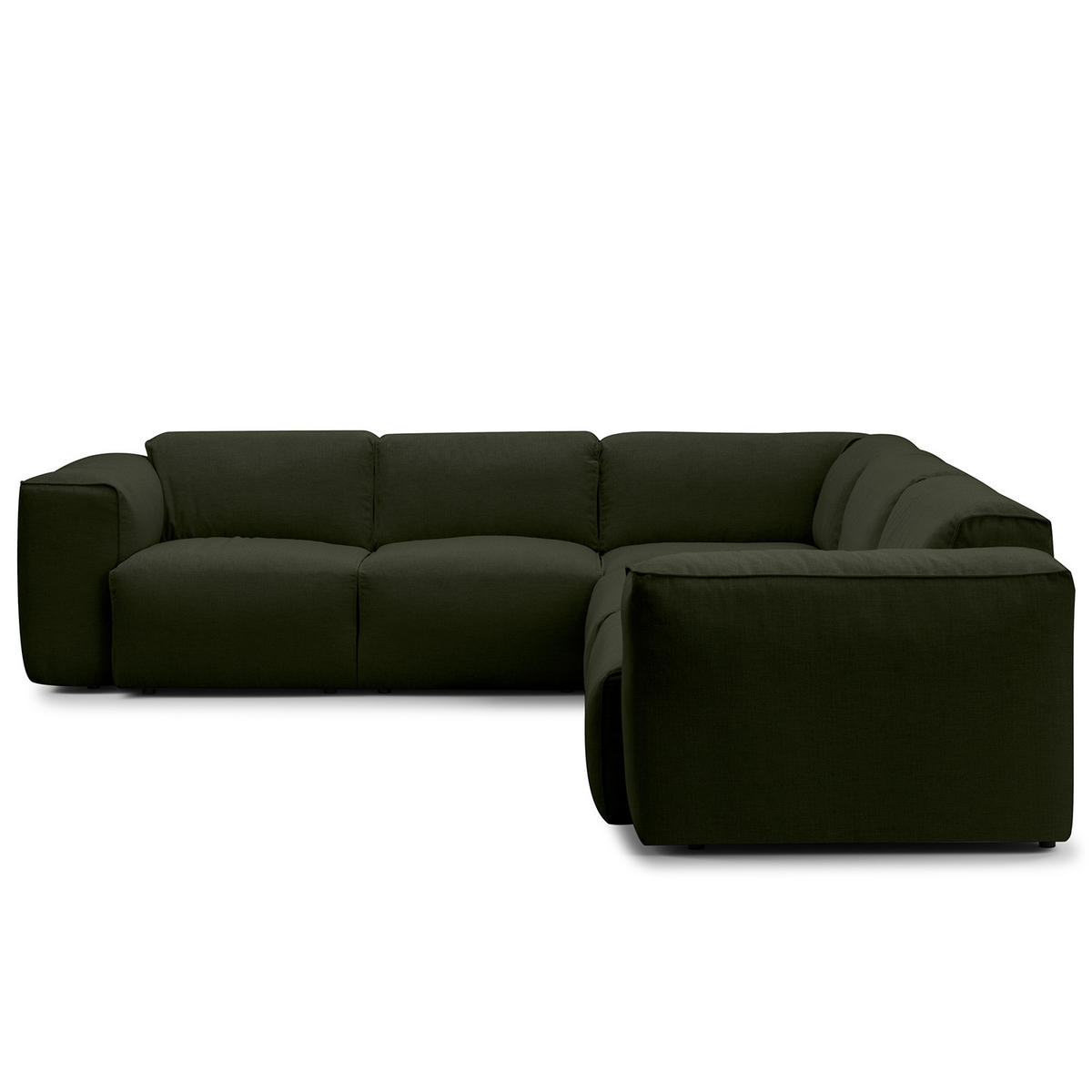 ECKSOFA mit Rundecke - Schwarz/Grau, Kunststoff/Textil (325/260cm) - home24
