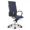 BÜROSTUHL Montreal Echtleder Blau – ergonomisch, 150 kg belastbar, Sitzhöhe 46-54cm - Blau, Leder/Metall (60/115/60cm) - Versee