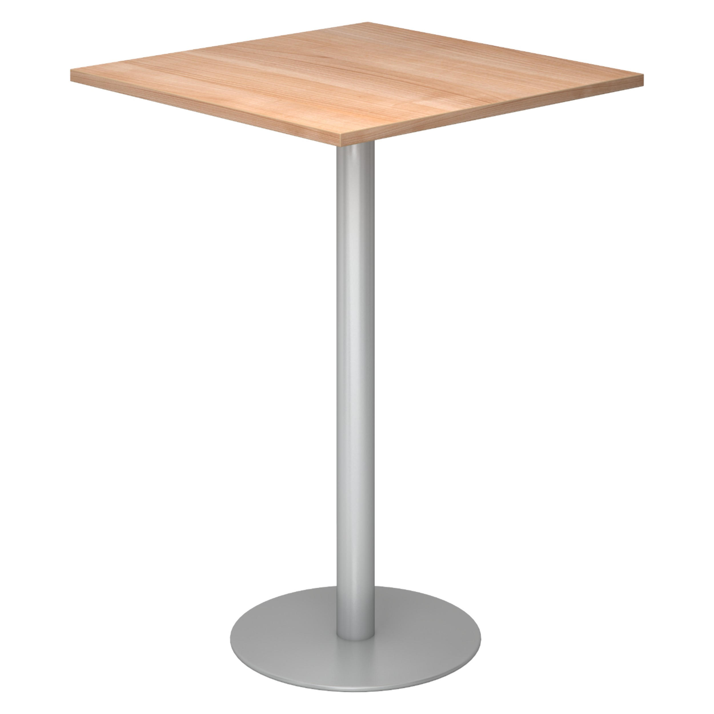 STEHTISCH eckig STH 80/80/111,6 cm in Nussbaumfarben/Silberfarben - Silberfarben/Nussbaumfarben, Holzwerkstoff (80/80/111.6cm) - bümö