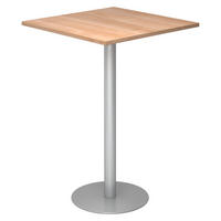 STEHTISCH eckig STH 80/80/111,6 cm in Nussbaumfarben/Silberfarben - Silberfarben/Nussbaumfarben, Holzwerkstoff (80/80/111.6cm) - bümö
