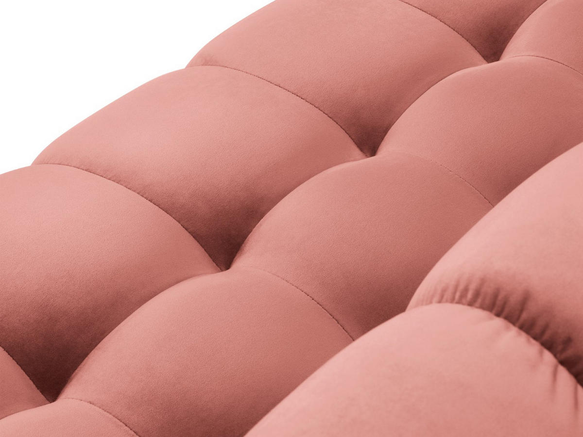 PANORAMASOFA Mamaia aus Samt rosa 9 Sitzplätze - Pink, Textil (256/75/337cm) - Micadoni