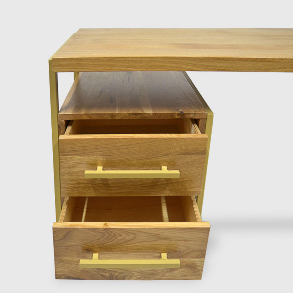 HOLZSCHREIBTISCH mit Metallbeinen fürs Büro GERDA - Eichefarben, Holz (60/150/75cm) - Rawood Furniture