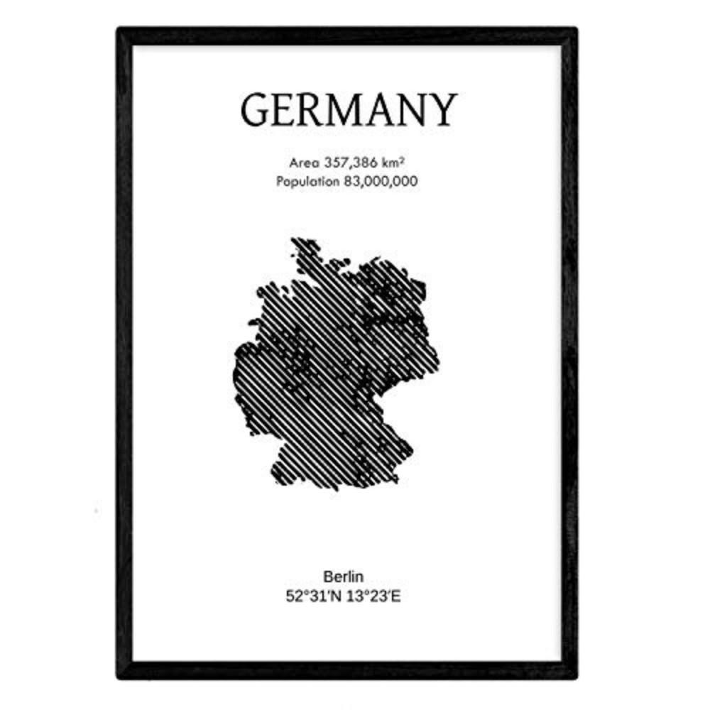 POSTER Länder & Kontinente Deutschland A4 Rahmenlos - Klar, Papier (29.7/5/21cm) - Nacnic