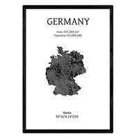 POSTER Länder & Kontinente Deutschland A4 Rahmenlos - Klar, Papier (29.7/5/21cm) - Nacnic