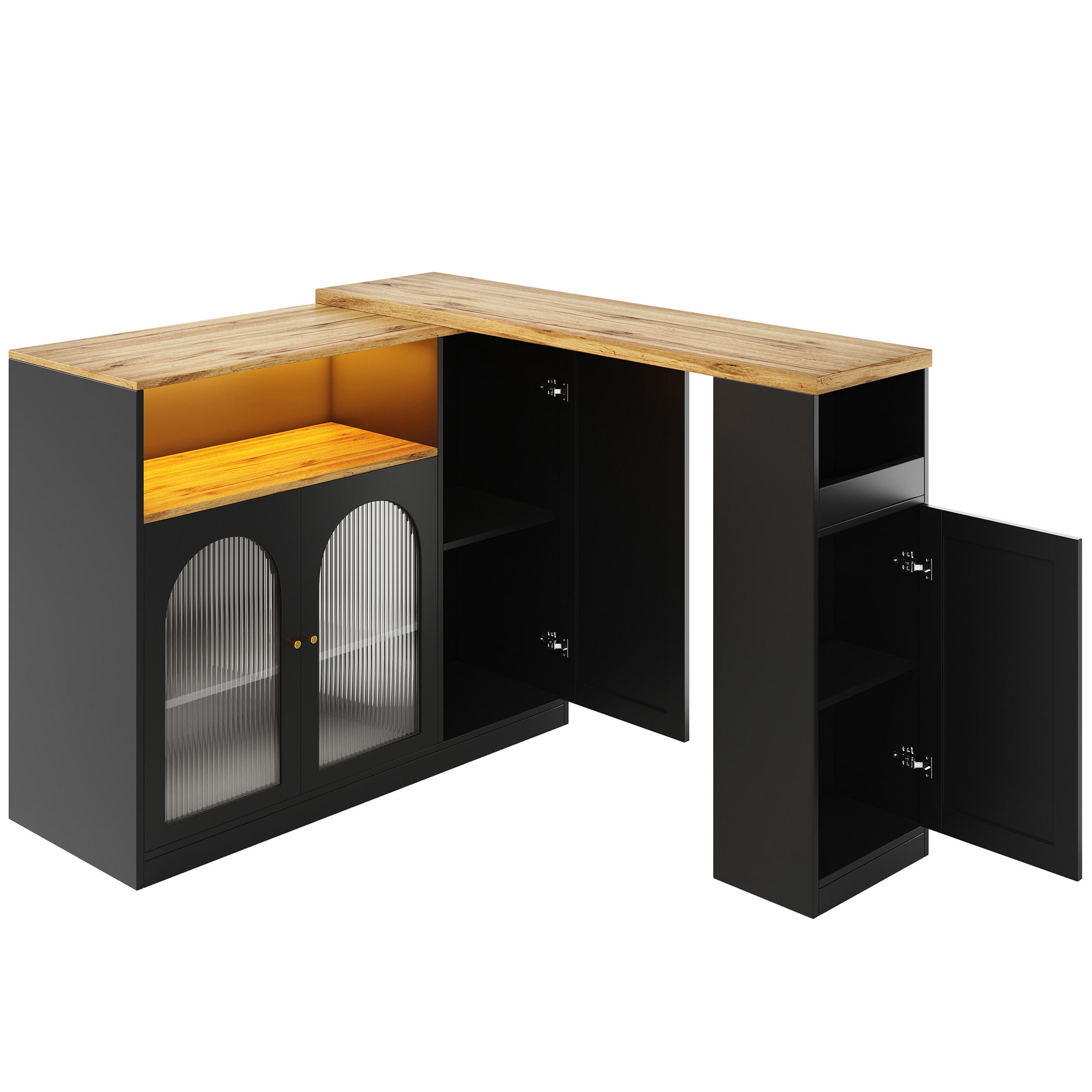 ComfortXL Bartisch Schwarz 197x100x39.6 cm