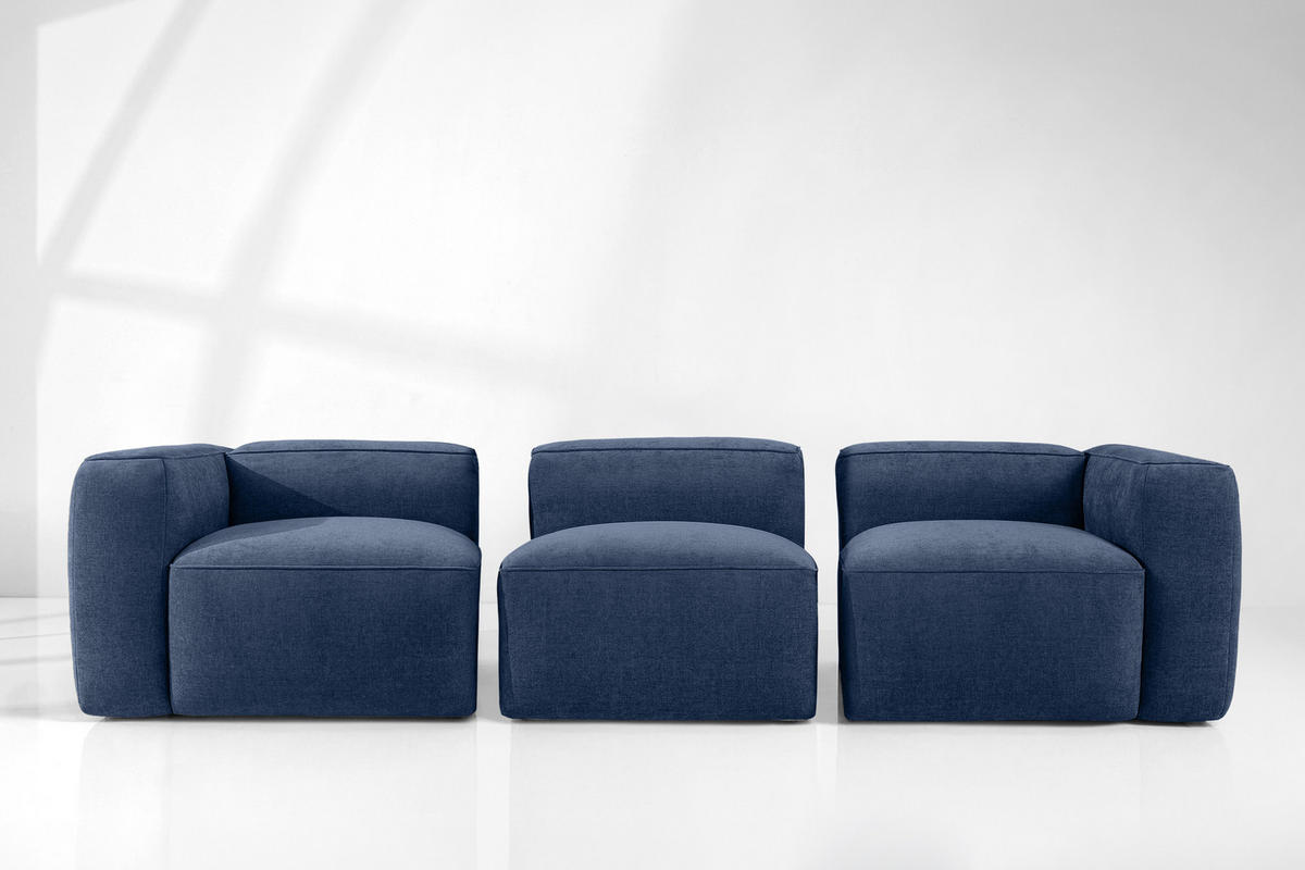 3-SITZER SOFA FUBBO, Dunkelblau - Dunkelblau, Holz/Holzwerkstoff (290/73/96cm) - KONSIMO®