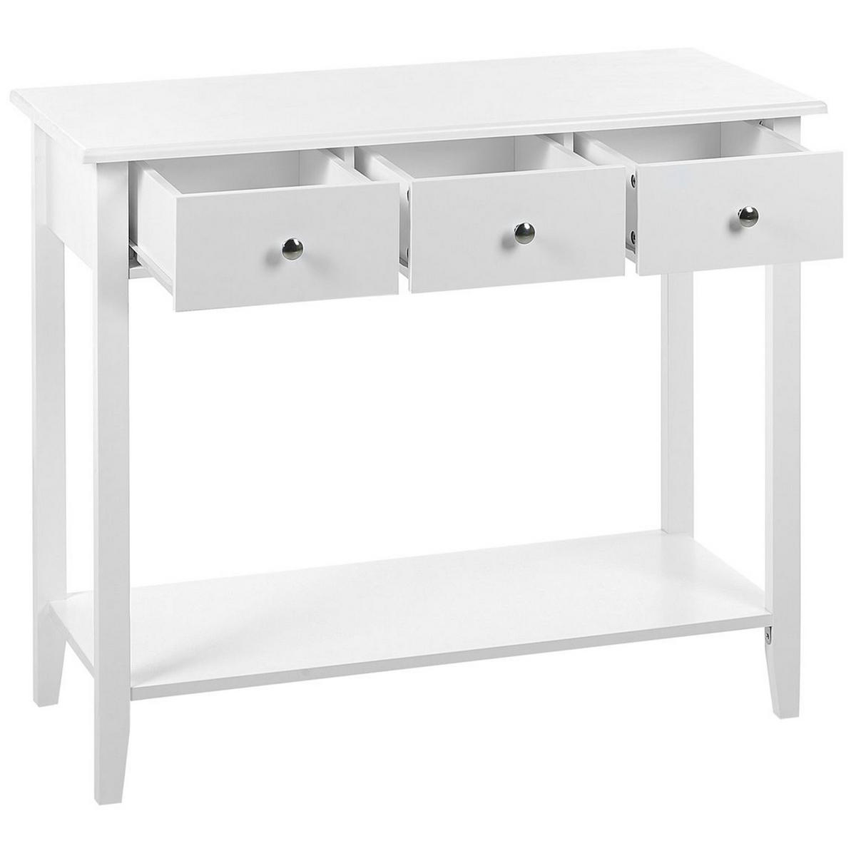 KONSOLENTISCH weiß mit 3 Schubladen Galva - Weiß, Holzwerkstoff (40/90/75cm) - Beliani