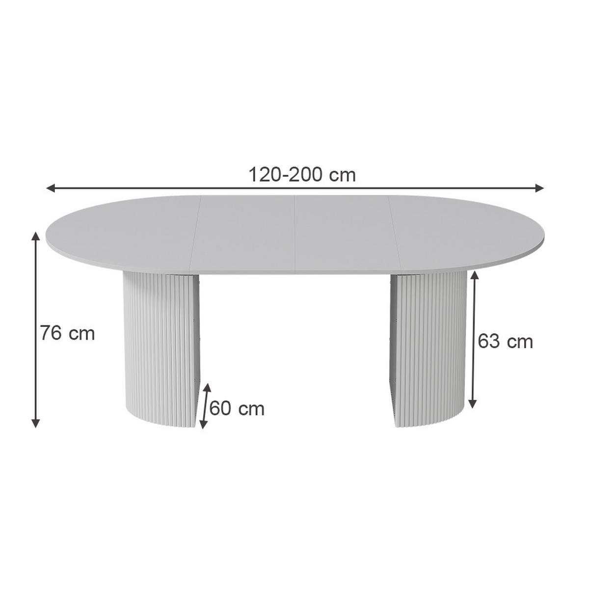 JÍDELNÍ STŮL Calero Bílá - bílá, kompozitní dřevo (60/120/76cm) - Vicco
