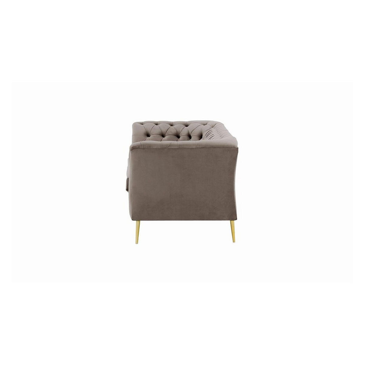 ZWEISITZER-SOFA Chesterfield Modern-Velluto 17 - Braun, Holz/Textil (183/74/80cm)