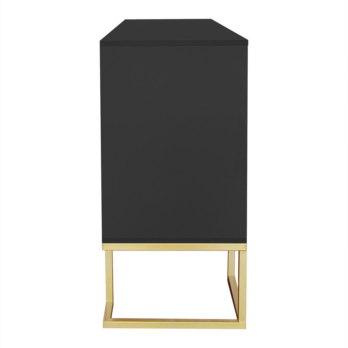 SIDEBOARD DE-38281 3 Türen mit verstellbaren Regalen Schwarz - Schwarz, Holzwerkstoff (138/80.5/40cm) - ComfortXL