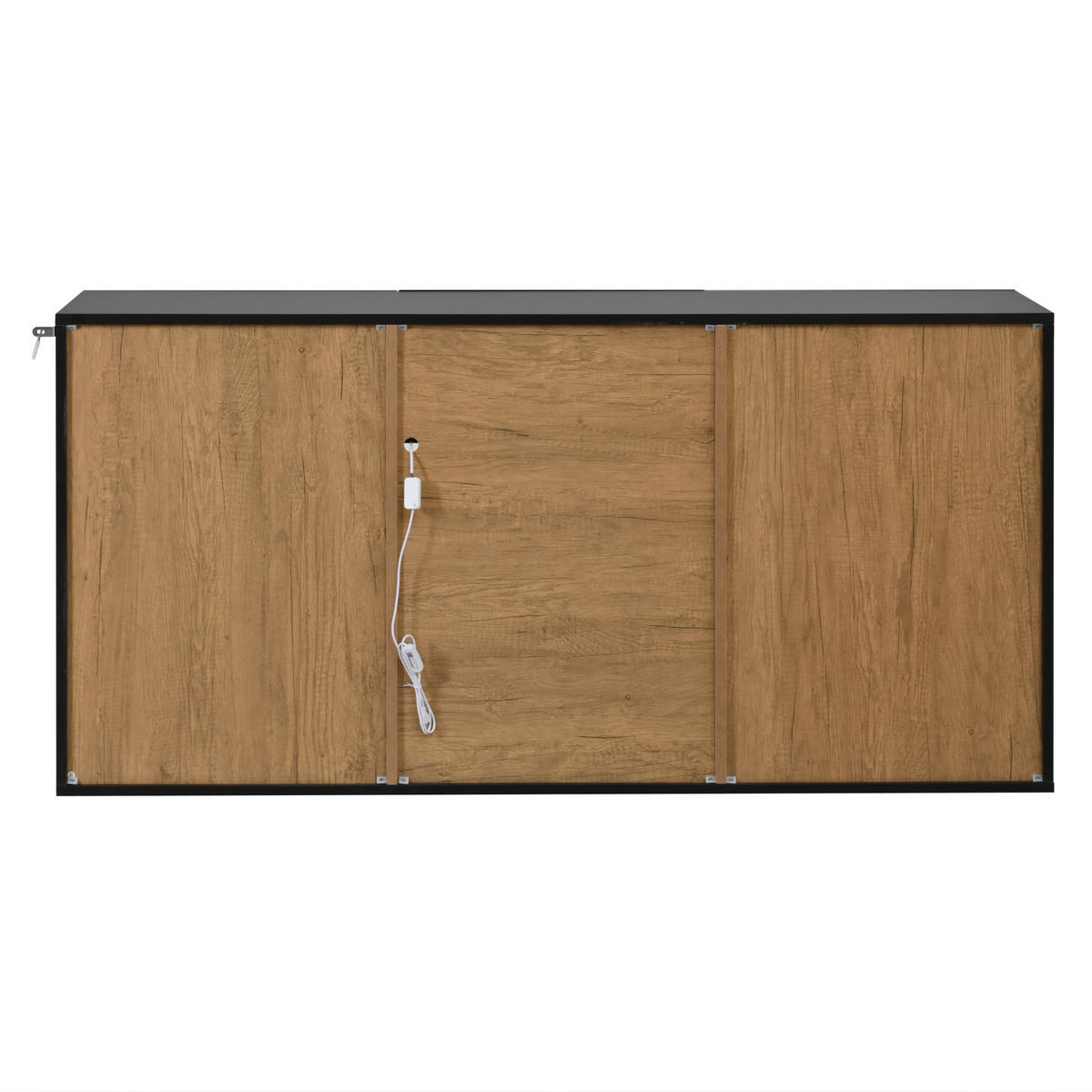 SIDEBOARD 140/40/70 cm Schwarz/Naturholzfarbe aus Spanplatte mit LED-Beleuchtung - Schwarz, Holzwerkstoff (40/70/140cm) - OKMYHOME