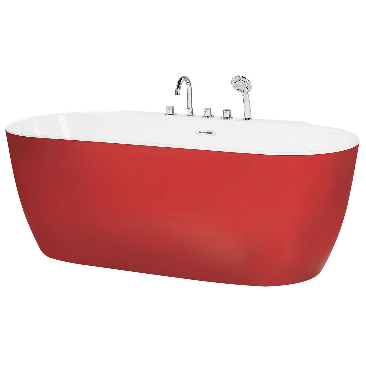 BADEWANNE FREISTEHEND 80x170x83 cm rot Rotso - Rot, Kunststoff (80/83/170cm) - Beliani