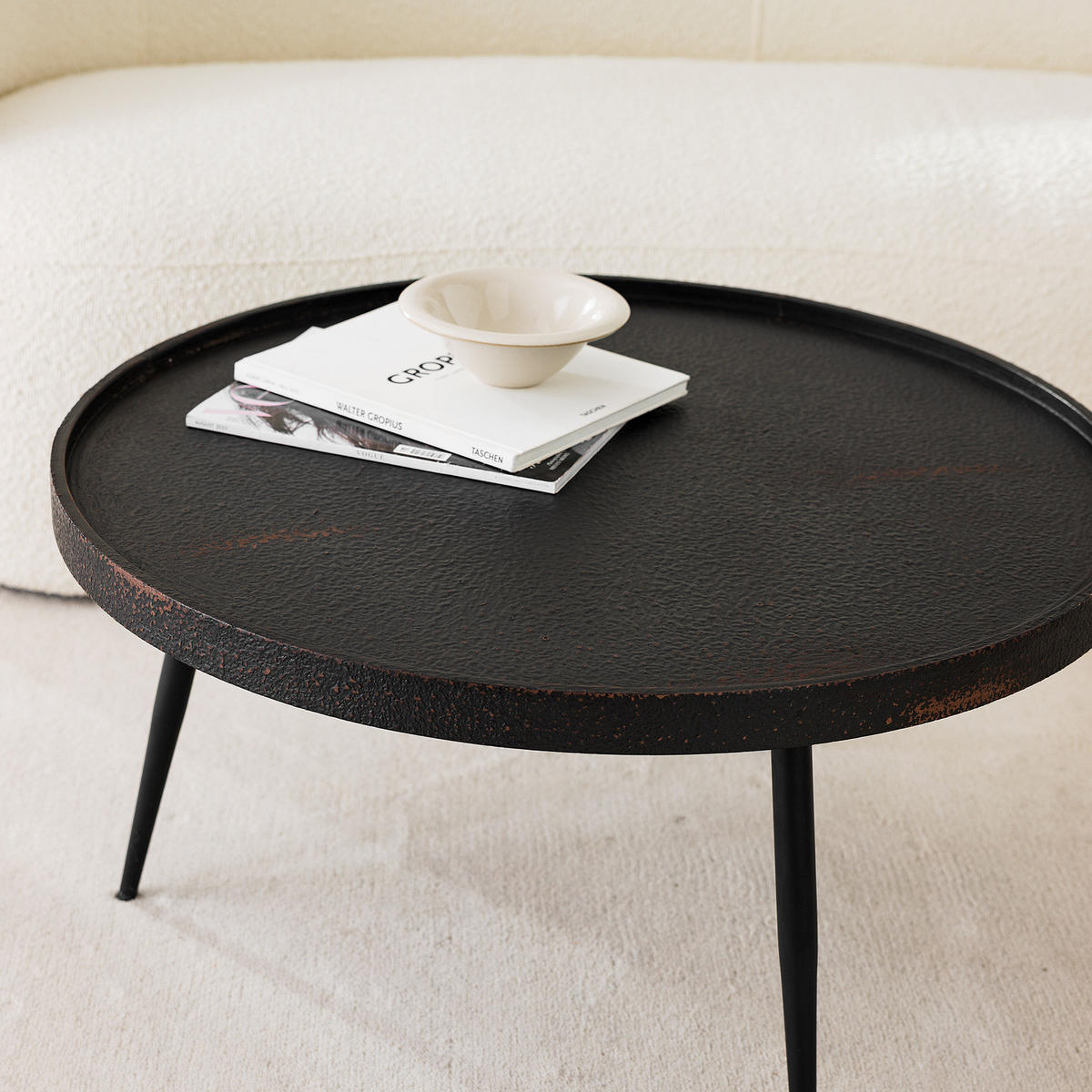 COUCHTISCH - Antik Schwarz - Schwarz, Holzwerkstoff (75/75/40cm) - home24