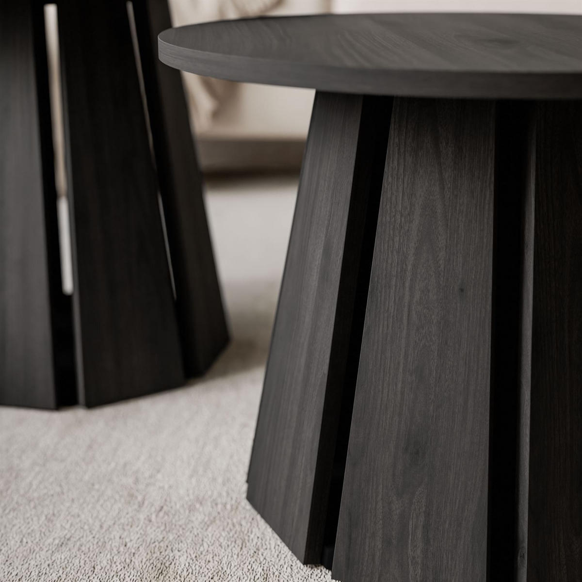 COUCHTISCHSET SILVA 2in1, Graphitschwarz - Graphitfarben, Holzwerkstoff (67/67/51cm) - Lookway