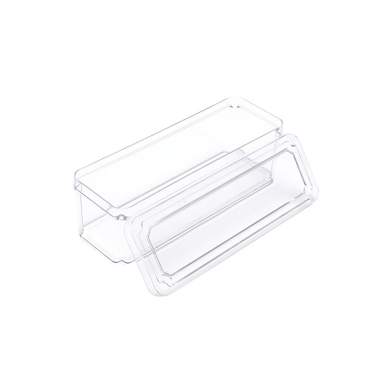 KÜHLSCHRANKORGANIZER-SET 10er-Set 3 Größe PET in Küchen in Kühlschrank stapelbar transparente Frischhaltedosen mit Deckel 12,3/7,5/7 cm - Weiß, Glas/Holz (30/9.8/30cm) - Livingandhome