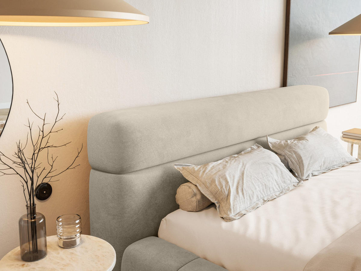 POLSTERBETT Nuuk 140x200 cm, Beige - Beige, Textil (140/200cm) - Fedve
