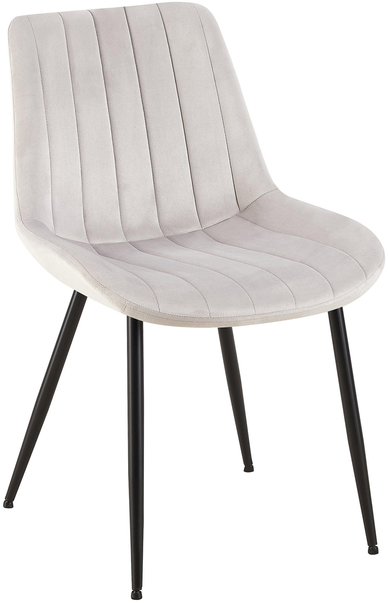 STUHL Samt hellgrau - Hellgrau/Schwarz, Textil/Metall (46/82/61cm) - CLP