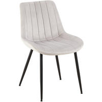 STUHL Samt hellgrau - Hellgrau/Schwarz, Textil/Metall (46/82/61cm) - CLP