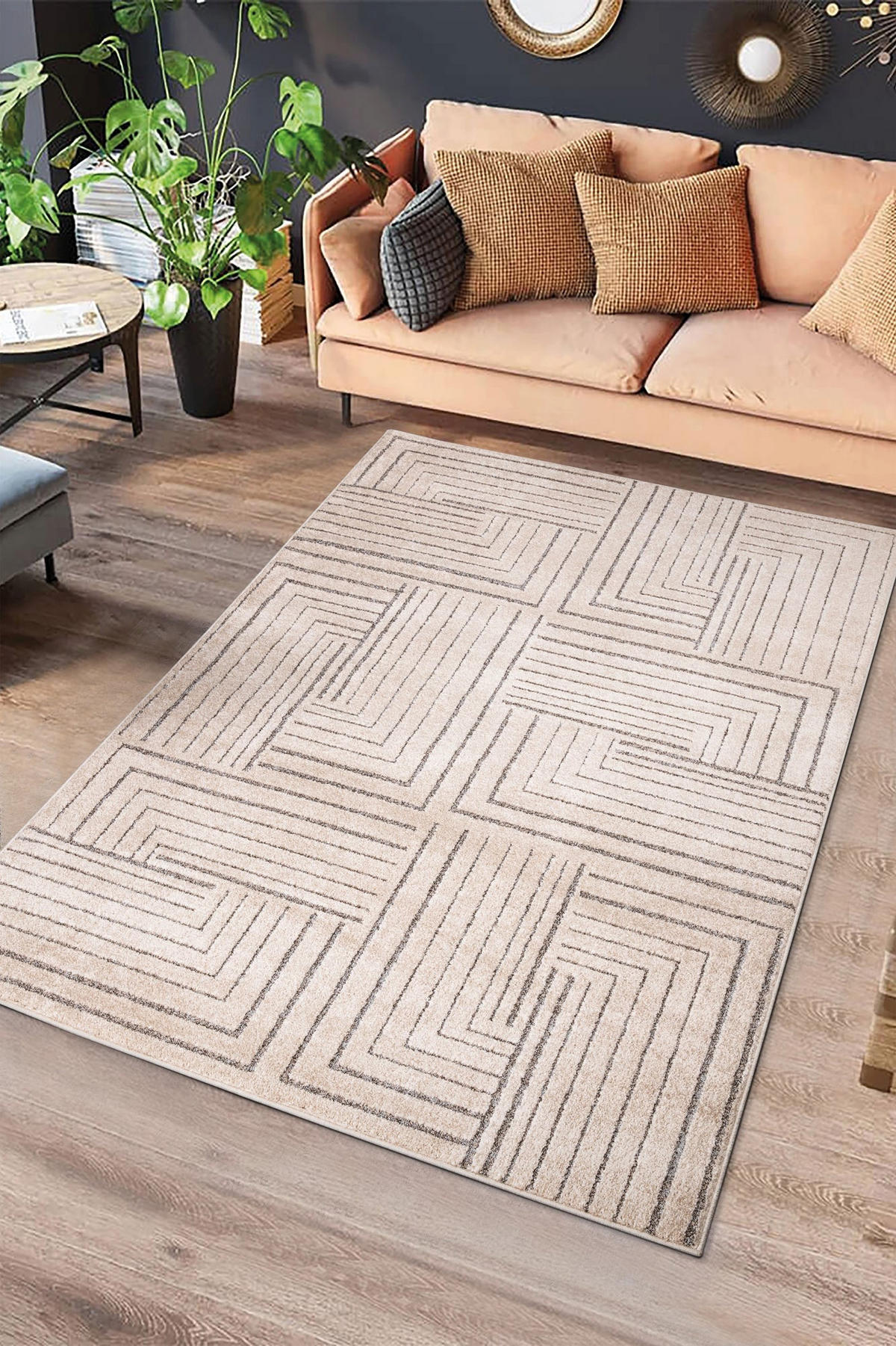 WEBTEPPICH Beige Paula 160/230 cm - Beige, Naturmaterialien/Textil (160/230cm) - Atticgo