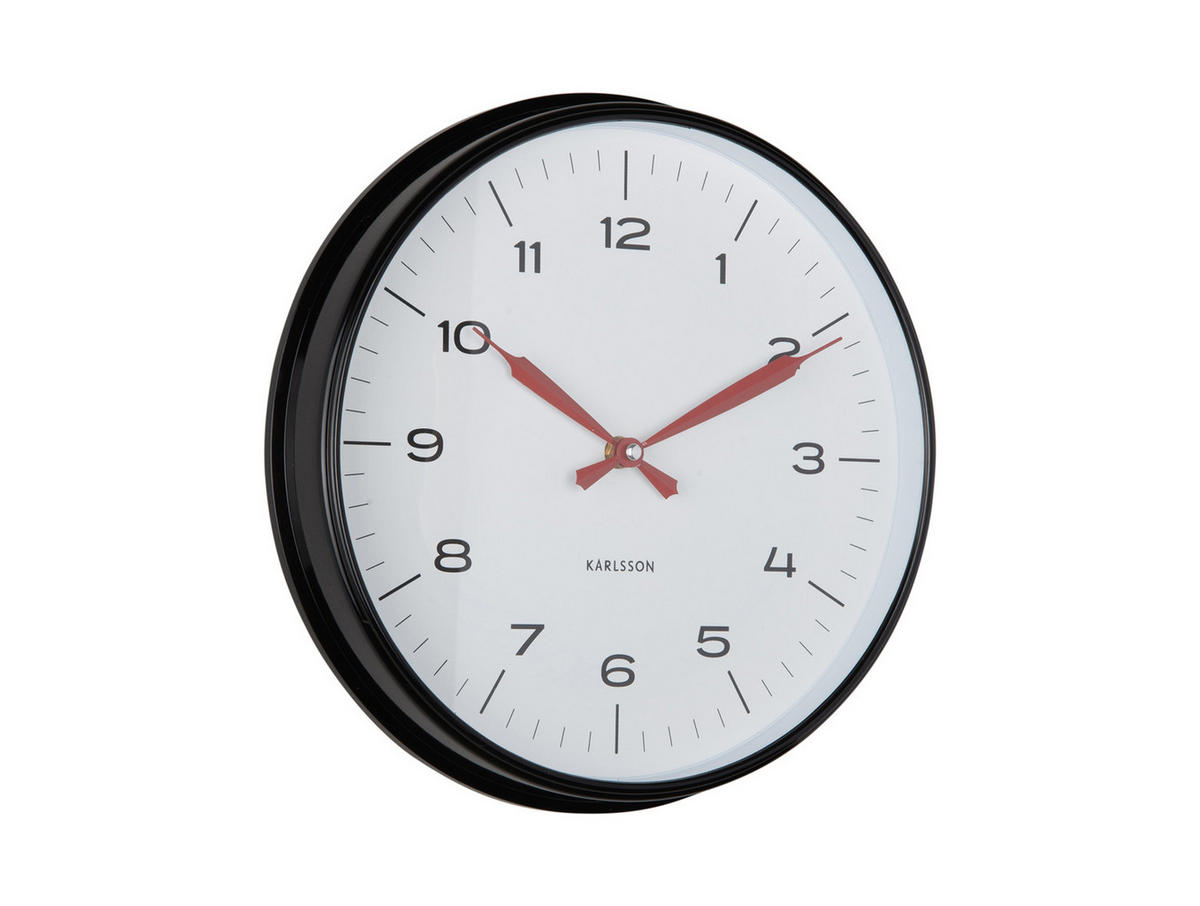 WANDUHR Modern Factory Ø30 cm - Schwarz, Kunststoff (30/4.5/30cm) - Karlsson