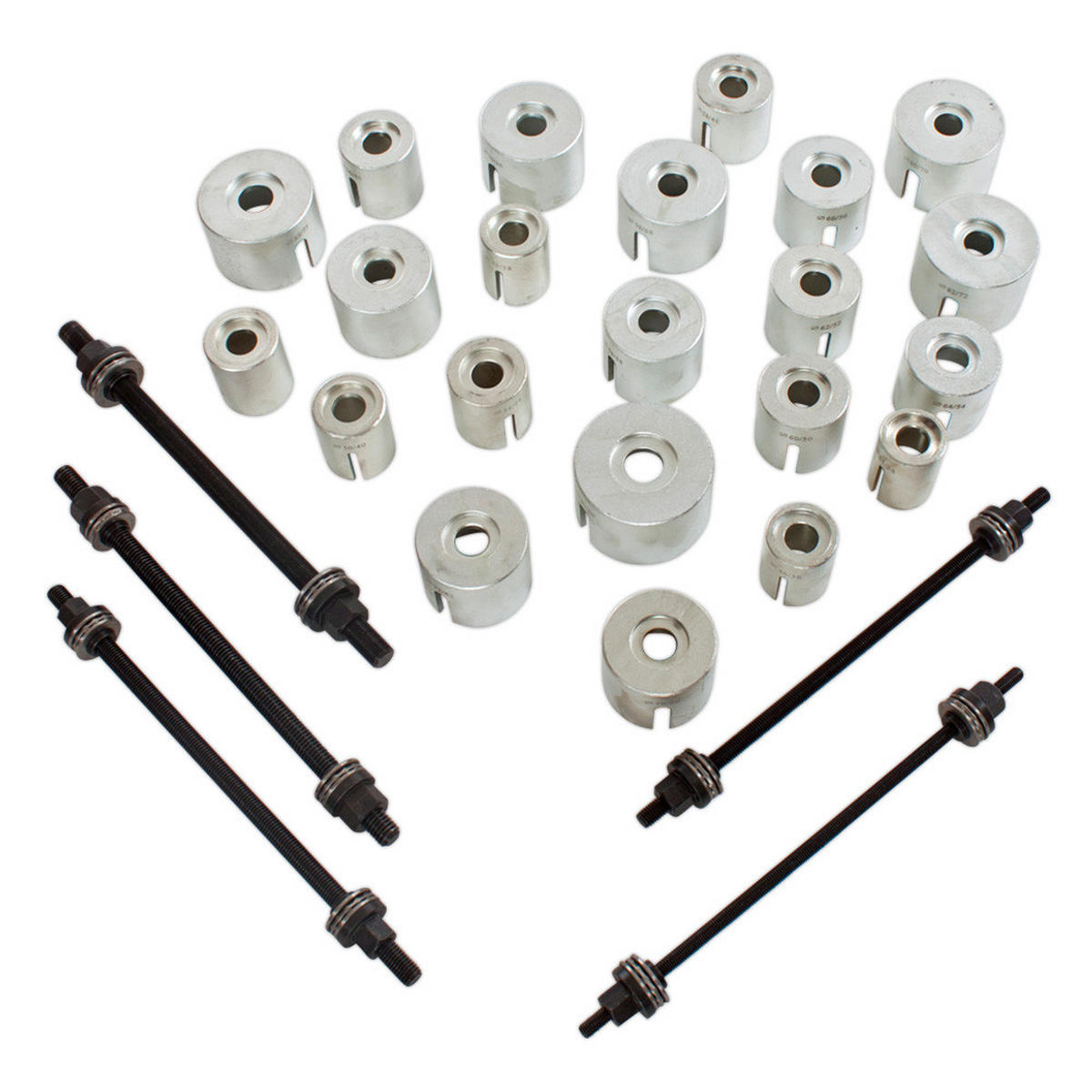 SILENTLAGER-ABZIEHERSET ,übersichtliche Anordnung im Kunststoffkoffer,grau - Grau, Metall (47/41.5/10.5cm) - tectake