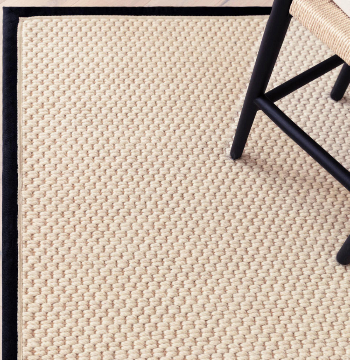 TEPPICH modern Wohn-/Schlafzimmer Wolle & Naturfaser ROKA Schwarz 160x230 cm - Schwarz, Naturmaterialien (160/230cm) - Novatrend