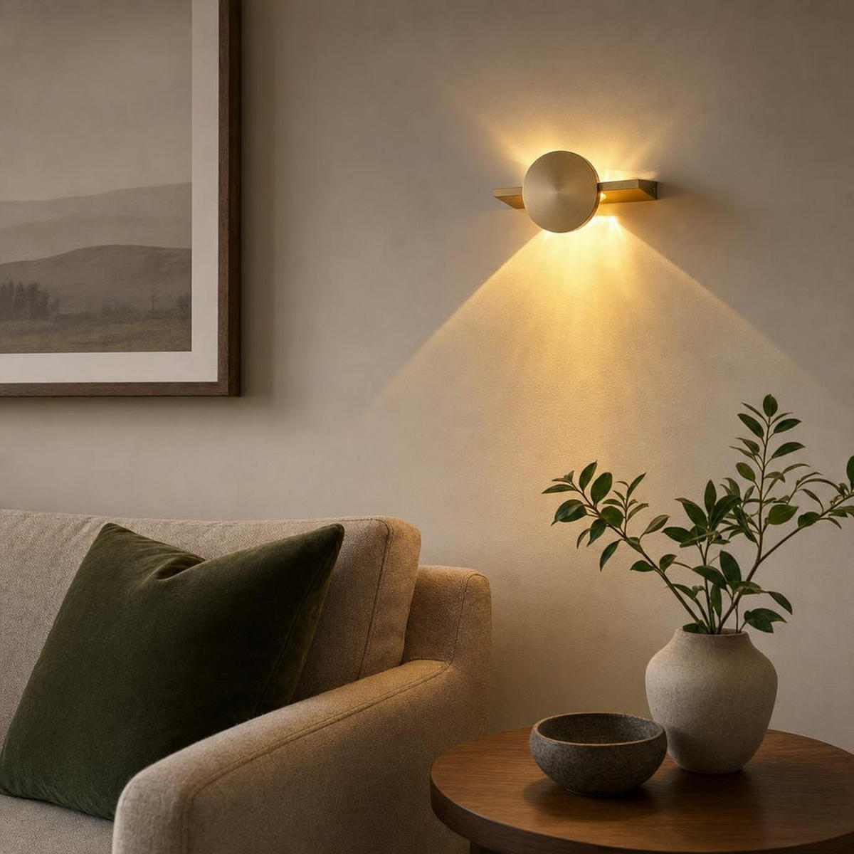 LED WANDLEUCHTE JASPER, Messing, Metall - Messingfarben, Metall (10/20/12cm) - Globo Lighting
