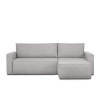 ECKSOFA-LINKS/RECHTS NAPI II mit Schlaffunktion, aschgrau - Hellgrau/Grau, Textil (246/148cm) - KONSIMO®