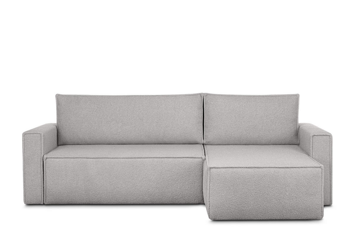 ECKSOFA-LINKS/RECHTS NAPI II mit Schlaffunktion, aschgrau - Hellgrau/Grau, Textil (246/148cm) - KONSIMO®