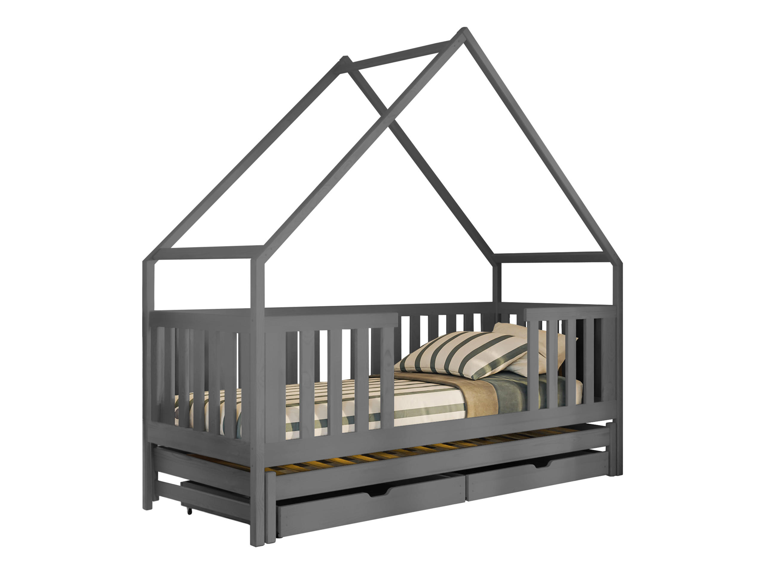 HAUSBETT Magic - Grau, Holz (80/180cm) - MIRJAN24