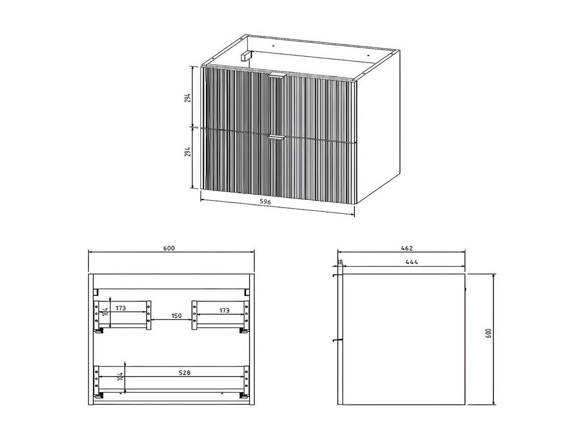 WASCHBECKENUNTERSCHRANK - 60cm x 47cm - MDF - weiß - ZEVINI - Weiß, Holz (60/60/47cm) - Vente-Unique