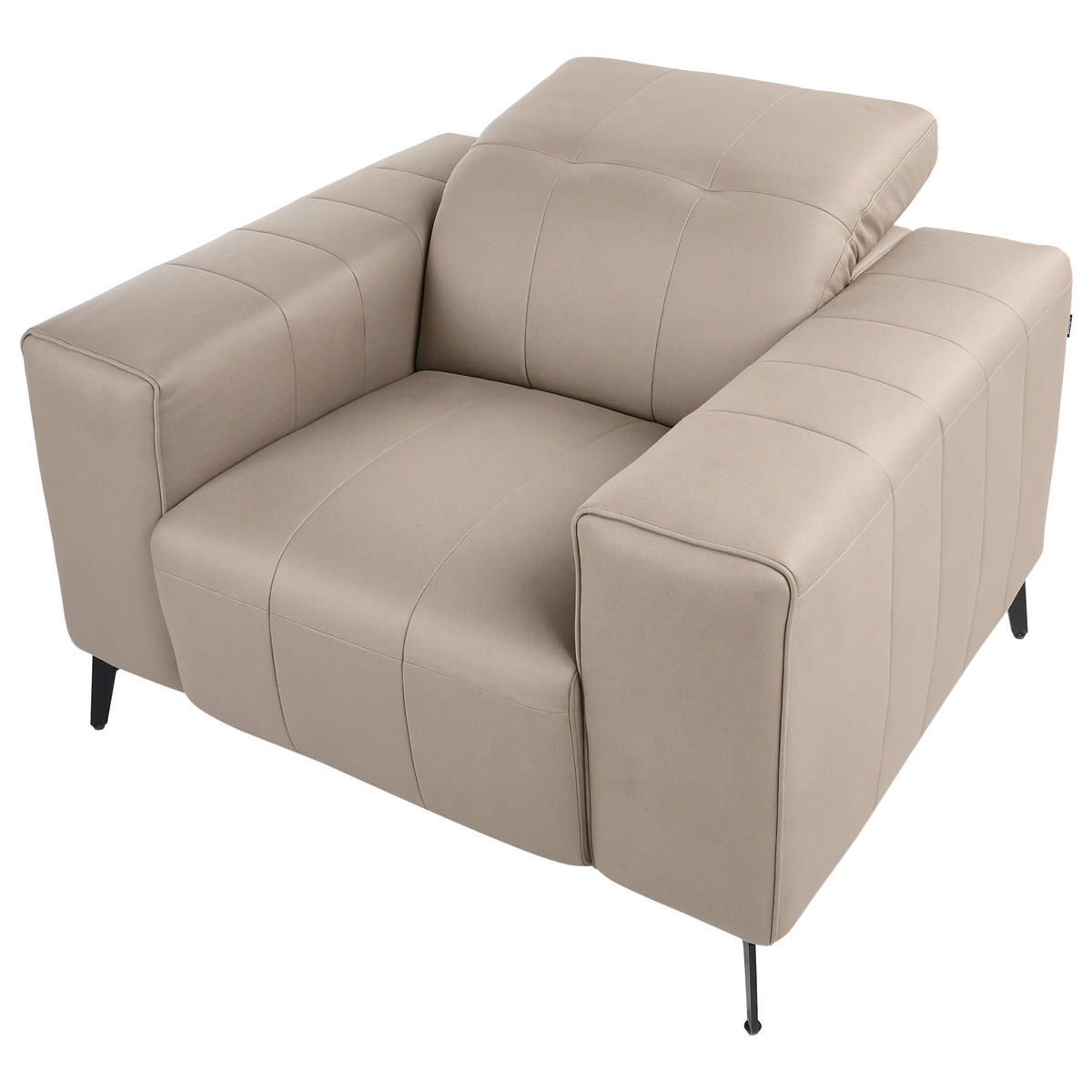 SESSEL Stoff Taupe Ommel - Taupe, Textil (110/80/102cm) - Beliani