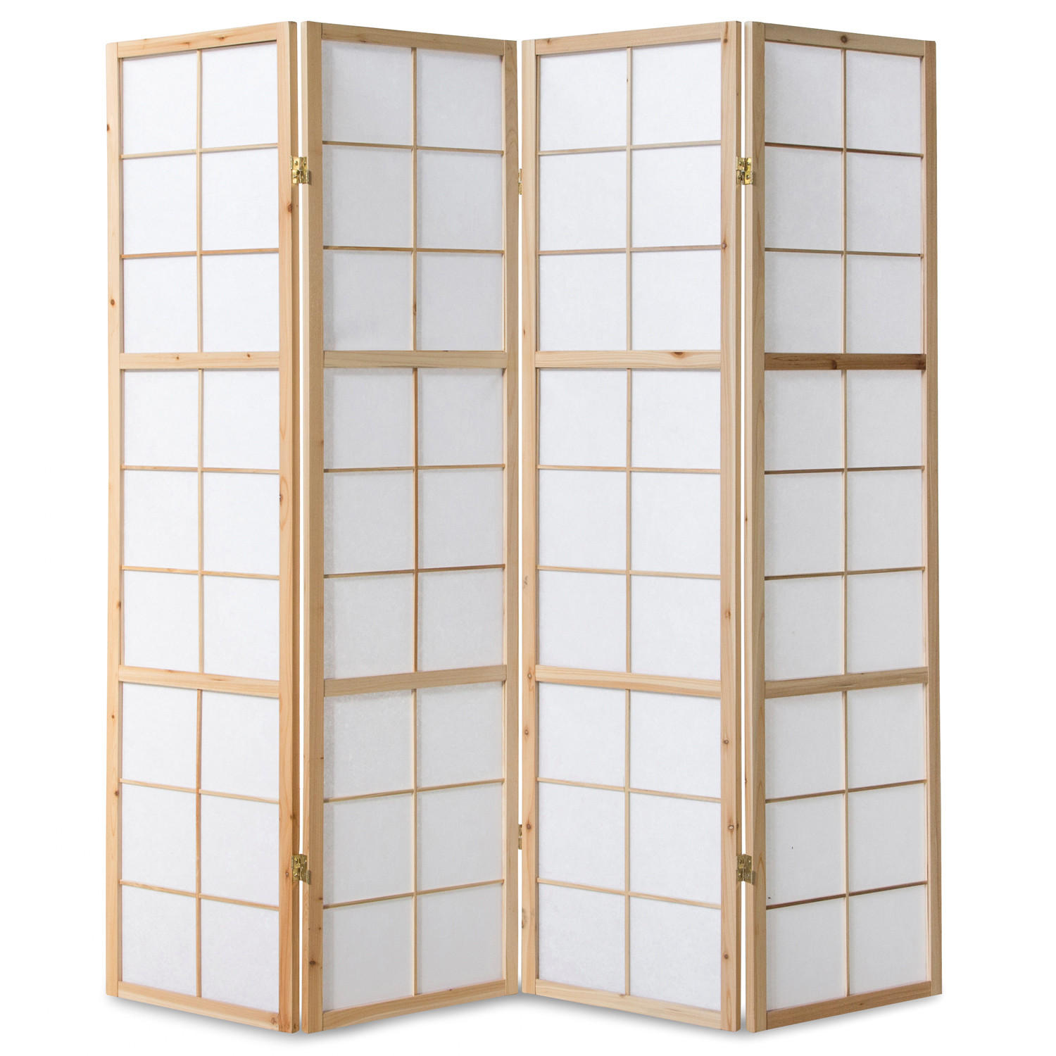 PARAVENT 4-tlg. 176/175 cm Braun Shoji - Braun, Holz (176/175/2cm) - Homestyle4u