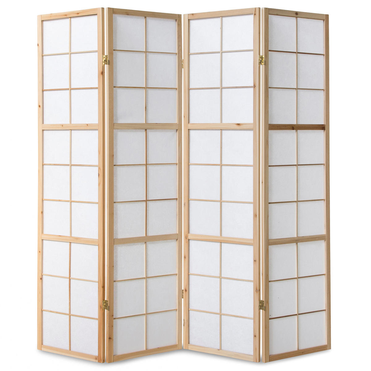 PARAVENT 4-tlg. 176/175 cm Braun Shoji - Braun, Holz (176/175/2cm) - Homestyle4u