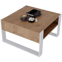 COUCHTISCH Holzwerkstoff rechteckig stabil Nussbaumfarben 45/71.5/68cm - Nussbaumfarben/Weiß, Holzwerkstoff (71.5/68/45cm) - CraftPAK