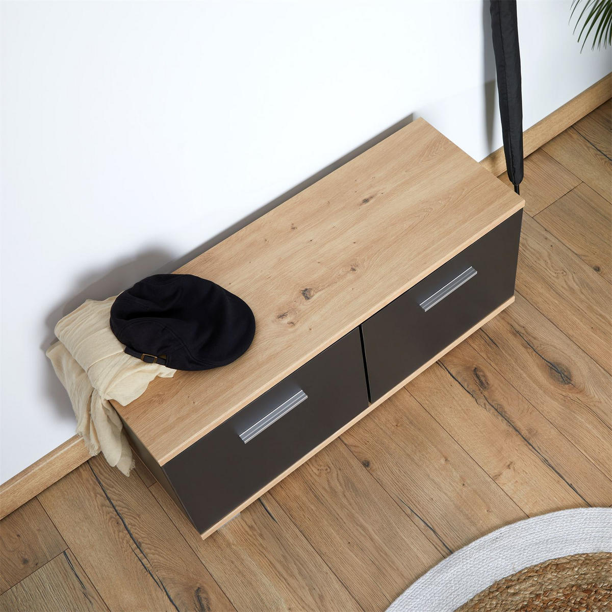 SITZBANK BILBAO - Dunkelgrau, Holzwerkstoff (90/40/34cm) - CARO-Möbel