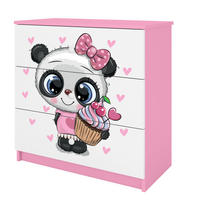 KOMMODE Babydreams Panda 81/81/41 - Rosa, Holzwerkstoff (81/81/41cm) - RAUMHIRSCH FURNITURE