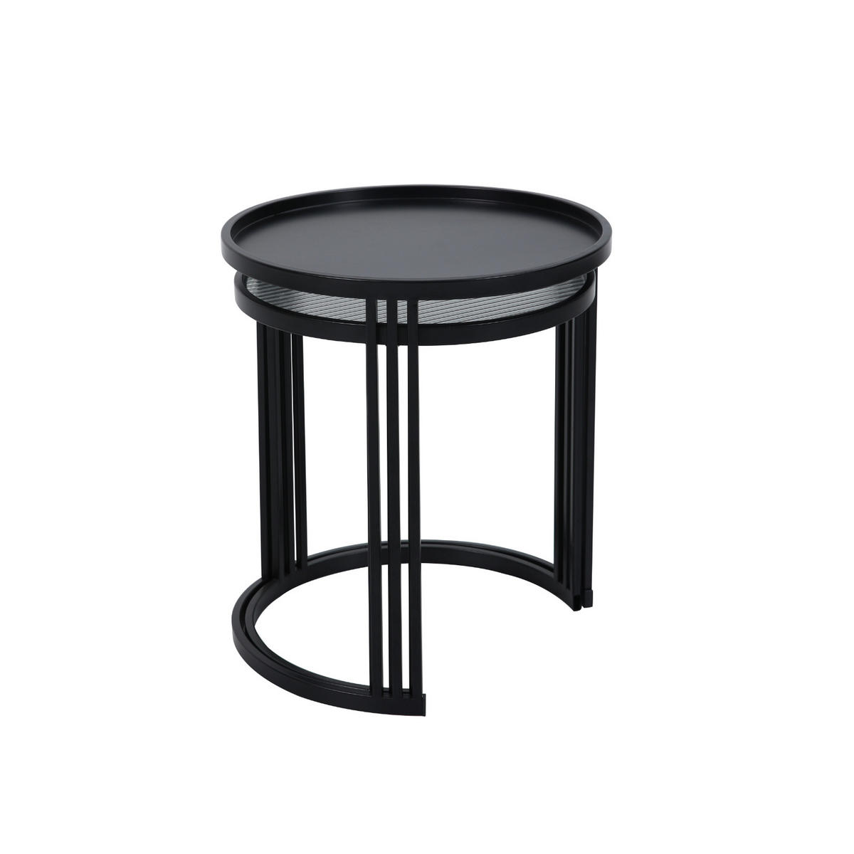 BEISTELLTISCH Ladar 2er Set Schwarz - Schwarz, Metall (41/41/46cm) - SVITA