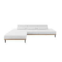 ELEKTRISCHES ECKSOFA Links MONA 316x205x85 Weiß Bouclé - Weiß, Holzwerkstoff/Textil (316/205cm) - ALTDECOR