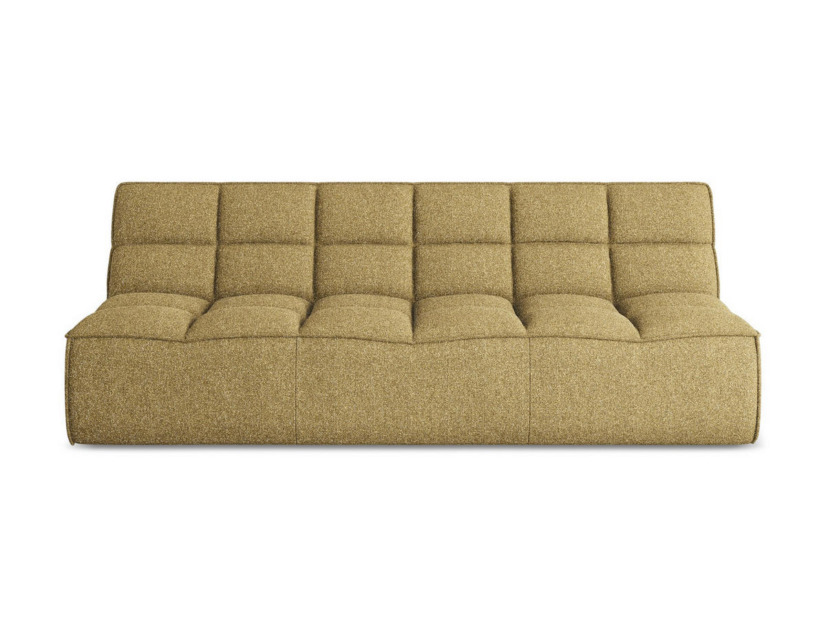 3-SITZER SOFA Strukturstoff Stoff Gelb - Currygelb/Gelb, Kunststoff/Textil (210/75/93cm) - Makamii