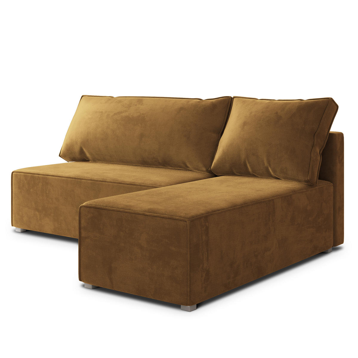 ROHOVÁ SEDAČKA BRISO žlutá - šedá/žlutá, dřevo/textil (200/140cm) - MASSENO