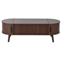 COUCHTISCH 120/50 cm höhenverstellbar mit verstecktem Stauraum in Nussbaum - Nussbaumfarben, Holzwerkstoff (120/50/39.5cm) - BEAOK