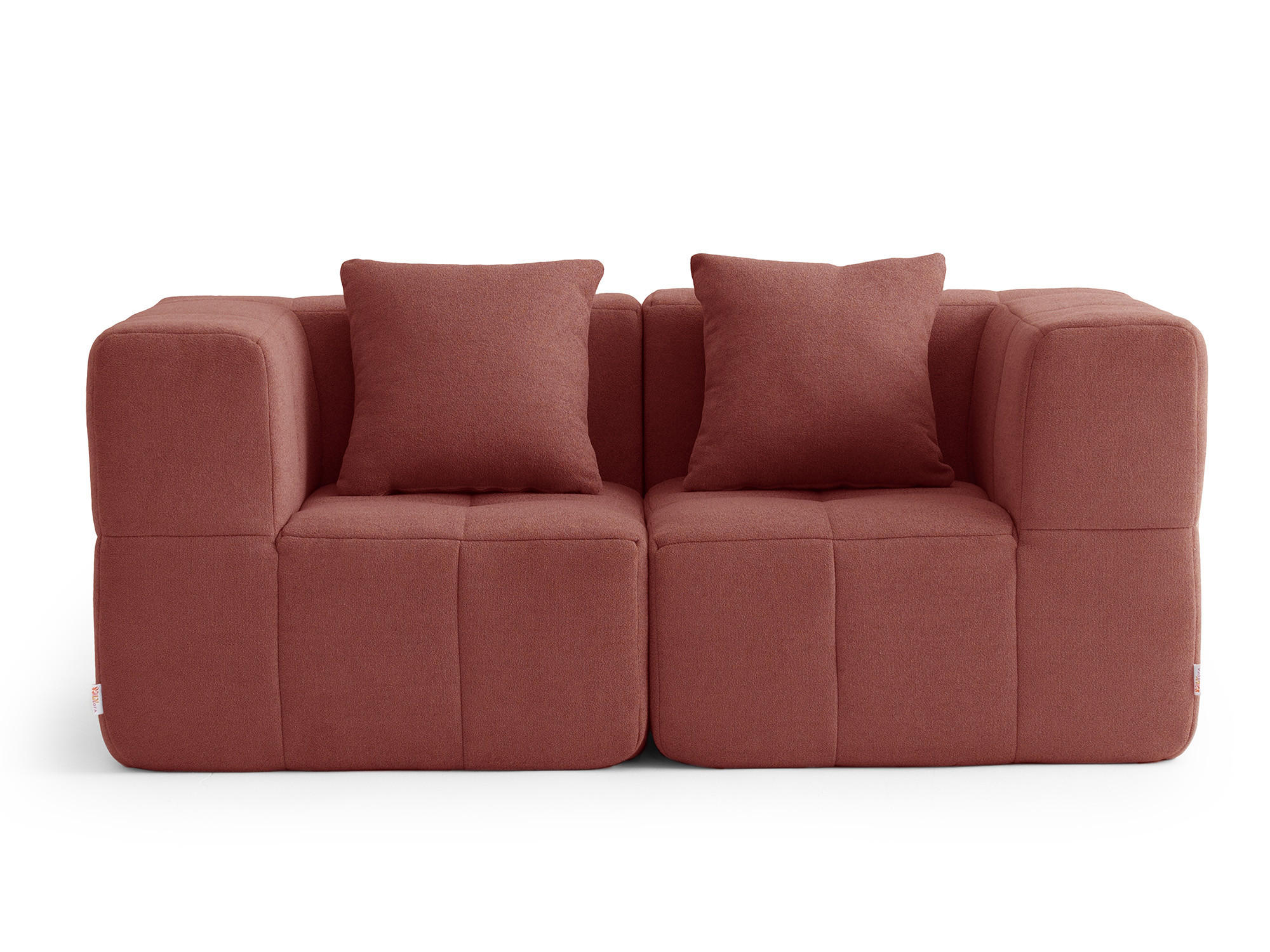 2-SITZER-SOFA Bouclé-Stoff Terrakotta-Rot - Terracotta, Textil (180/73/95cm) - MILYsofa